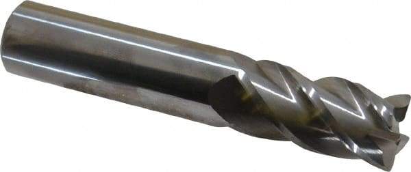 Accupro - 3/4", 4 Flute, Single End, Solid Carbide, 0.03" Corner Radius End Mill - 4" OAL, 40° Helix, Right Hand Flute, 1-1/2" LOC, Right Hand Cut - USA Tool & Supply