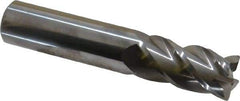 Accupro - 3/4", 4 Flute, Single End, Solid Carbide, 0.03" Corner Radius End Mill - 4" OAL, 40° Helix, Right Hand Flute, 1-1/2" LOC, Right Hand Cut - USA Tool & Supply