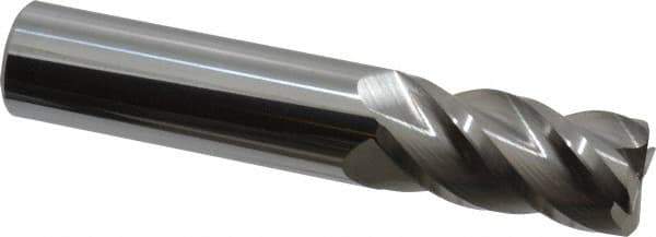 Accupro - 3/4", 4 Flute, Single End, Solid Carbide, 0.045" Corner Radius End Mill - 4" OAL, 40° Helix, Right Hand Flute, 1-1/2" LOC, Right Hand Cut - USA Tool & Supply