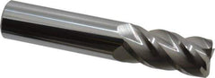 Accupro - 3/4", 4 Flute, Single End, Solid Carbide, 0.045" Corner Radius End Mill - 4" OAL, 40° Helix, Right Hand Flute, 1-1/2" LOC, Right Hand Cut - USA Tool & Supply