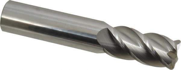 Accupro - 3/4", 4 Flute, Single End, Solid Carbide, 0.09" Corner Radius End Mill - 4" OAL, 40° Helix, Right Hand Flute, 1-1/2" LOC, Right Hand Cut - USA Tool & Supply