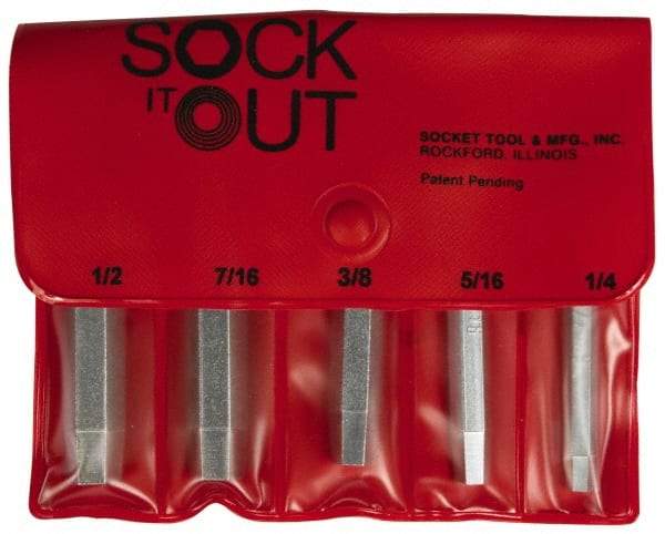 Sock It Out - Flat Head Cap Screw Extractor Set - 1/4 to 1/2 Size Range - USA Tool & Supply