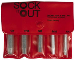 Sock It Out - Flat Head Cap Screw Extractor Set - 1/4 to 1/2 Size Range - USA Tool & Supply