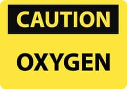 NMC - "Caution - Oxygen", 10" Long x 14" Wide, Aluminum Safety Sign - Rectangle, 0.04" Thick, Use for Hazardous Materials - USA Tool & Supply