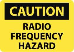 NMC - "Caution - Radio Frequency Hazard", 10" Long x 14" Wide, Rigid Plastic Safety Sign - Rectangle, 0.05" Thick, Use for Accident Prevention - USA Tool & Supply