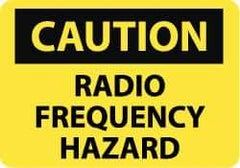NMC - "Caution - Radio Frequency Hazard", 10" Long x 14" Wide, Rigid Plastic Safety Sign - Rectangle, 0.05" Thick, Use for Accident Prevention - USA Tool & Supply