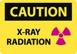 NMC - "Caution - X-ray Radiation", 10" Long x 14" Wide, Rigid Plastic Safety Sign - Rectangle, 0.05" Thick, Use for Accident Prevention - USA Tool & Supply