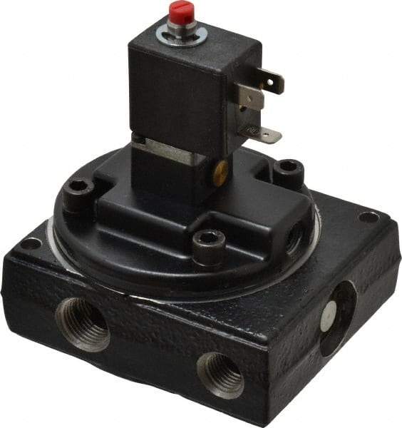 Norgren - 1.5 CV Rate, 1/4" NPT Inlet 1/4 Basic Valves - 1/4" NPT Inlet, Poppet Valve, Solenoid Actuator - USA Tool & Supply