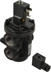 Norgren - 4.6 CV Rate, 1/2" NPT Inlet 1/2 Basic Valves - 1/2" NPT Inlet, Poppet Valve, Solenoid Actuator - USA Tool & Supply