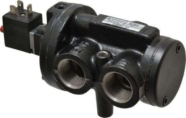 Norgren - 5.4 CV Rate, 3/4" NPT Inlet 1/2 Basic Valves - 3/4" NPT Inlet, Poppet Valve, Solenoid Actuator - USA Tool & Supply