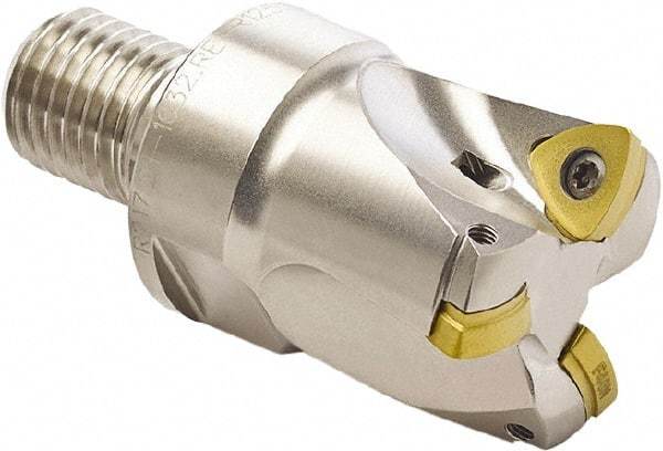 Seco - 25mm Cut Diam, 0.028" Max Depth, M12 Modular Connection Indexable High-Feed End Mill - Screw Holding Method, 218.19-100 Insert, R217.21 Toolholder, Through Coolant - USA Tool & Supply