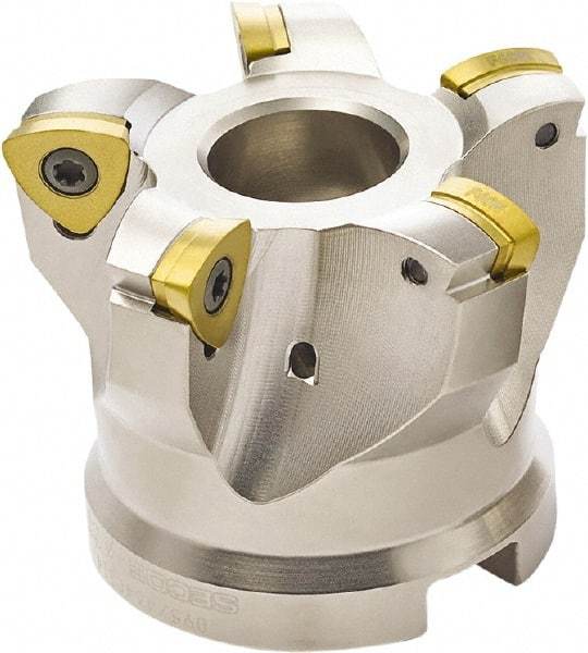 Seco - 4 Inserts, 2.0472" Cutter Diam, 0.0709" Max Depth of Cut, Indexable High-Feed Face Mill - 0.8661" Arbor Hole Diam, 0.4094" Keyway Width, 1.5748" High, 218.19-160.. Inserts - USA Tool & Supply