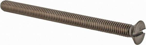 Value Collection - M6x1.00 Metric Coarse, 80mm OAL Slotted Drive Machine Screw - Flat Head, Grade 18-8 & A2 Stainless Steel, Uncoated, Without Washer - USA Tool & Supply