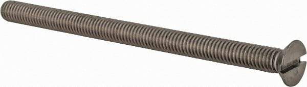 Value Collection - M6x1.00 Metric Coarse, 90mm OAL Slotted Drive Machine Screw - Flat Head, Grade 18-8 & A2 Stainless Steel, Uncoated, Without Washer - USA Tool & Supply