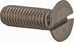 Value Collection - M8x1.25 Metric Coarse, 25mm OAL Slotted Drive Machine Screw - Flat Head, Grade 18-8 & A2 Stainless Steel, Uncoated, Without Washer - USA Tool & Supply
