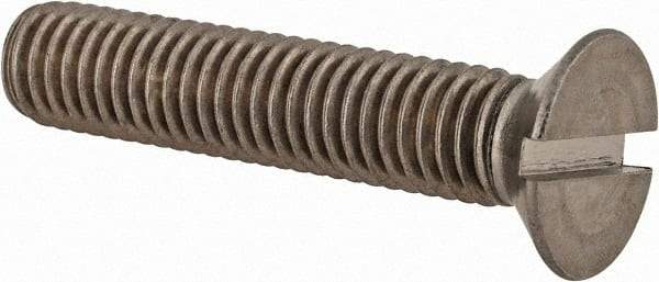 Value Collection - M8x1.25 Metric Coarse, 40mm OAL Slotted Drive Machine Screw - Flat Head, Grade 18-8 & A2 Stainless Steel, Uncoated, Without Washer - USA Tool & Supply