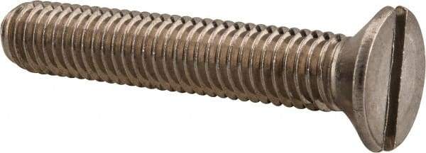 Value Collection - M8x1.25 Metric Coarse, 45mm OAL Slotted Drive Machine Screw - Flat Head, Grade 18-8 & A2 Stainless Steel, Uncoated, Without Washer - USA Tool & Supply