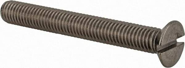 Value Collection - M8x1.25 Metric Coarse, 65mm OAL Slotted Drive Machine Screw - Flat Head, Grade 18-8 & A2 Stainless Steel, Uncoated, Without Washer - USA Tool & Supply