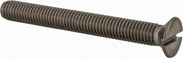 Value Collection - M8x1.25 Metric Coarse, 70mm OAL Slotted Drive Machine Screw - Flat Head, Grade 18-8 & A2 Stainless Steel, Uncoated, Without Washer - USA Tool & Supply