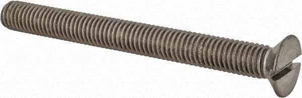 Value Collection - M8x1.25 Metric Coarse, 80mm OAL Slotted Drive Machine Screw - Flat Head, Grade 18-8 & A2 Stainless Steel, Uncoated, Without Washer - USA Tool & Supply