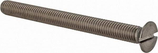 Value Collection - M8x1.25 Metric Coarse, 90mm OAL Slotted Drive Machine Screw - Flat Head, Grade 18-8 & A2 Stainless Steel, Uncoated, Without Washer - USA Tool & Supply