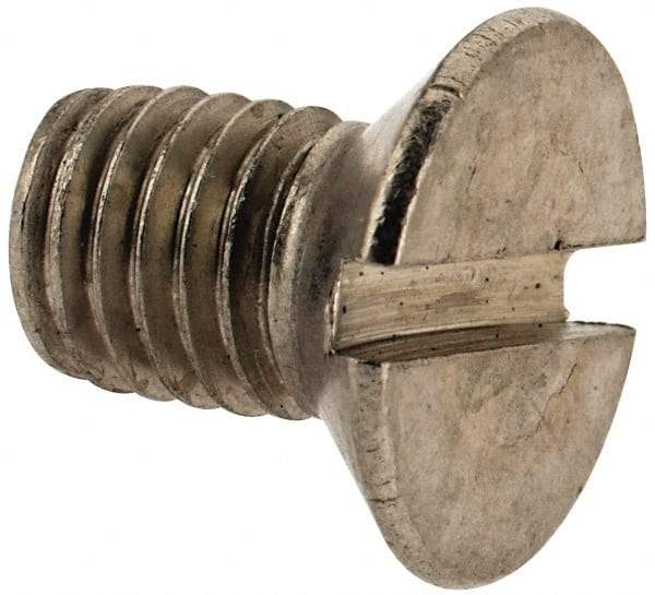 Value Collection - M10x1.50 Metric Coarse, 16mm OAL Slotted Drive Machine Screw - Flat Head, Grade 18-8 & A2 Stainless Steel, Uncoated, Without Washer - USA Tool & Supply