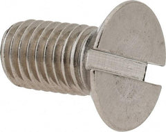 Value Collection - M10x1.50 Metric Coarse, 20mm OAL Slotted Drive Machine Screw - Flat Head, Grade 18-8 & A2 Stainless Steel, Uncoated, Without Washer - USA Tool & Supply