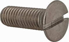 Value Collection - M10x1.50 Metric Coarse, 30mm OAL Slotted Drive Machine Screw - Flat Head, Grade 18-8 & A2 Stainless Steel, Uncoated, Without Washer - USA Tool & Supply