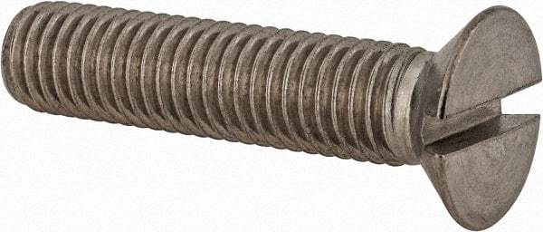 Value Collection - M10x1.50 Metric Coarse, 45mm OAL Slotted Drive Machine Screw - Flat Head, Grade 18-8 & A2 Stainless Steel, Uncoated, Without Washer - USA Tool & Supply