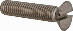 Value Collection - M10x1.50 Metric Coarse, 45mm OAL Slotted Drive Machine Screw - Flat Head, Grade 18-8 & A2 Stainless Steel, Uncoated, Without Washer - USA Tool & Supply