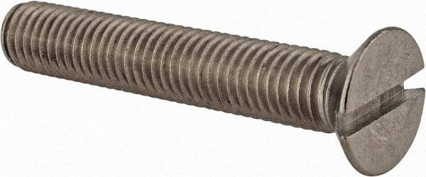 Value Collection - M10x1.50 Metric Coarse, 60mm OAL Slotted Drive Machine Screw - Flat Head, Grade 18-8 & A2 Stainless Steel, Uncoated, Without Washer - USA Tool & Supply