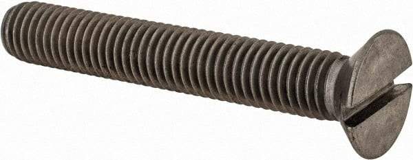 Value Collection - M10x1.50 Metric Coarse, 65mm OAL Slotted Drive Machine Screw - Flat Head, Grade 18-8 & A2 Stainless Steel, Uncoated, Without Washer - USA Tool & Supply