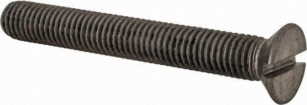 Value Collection - M10x1.50 Metric Coarse, 75mm OAL Slotted Drive Machine Screw - Flat Head, Grade 18-8 & A2 Stainless Steel, Uncoated, Without Washer - USA Tool & Supply