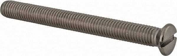 Value Collection - M10x1.50 Metric Coarse, 100mm OAL Slotted Drive Machine Screw - Flat Head, Grade 18-8 & A2 Stainless Steel, Uncoated, Without Washer - USA Tool & Supply
