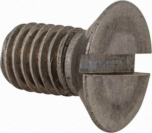 Value Collection - M12x1.75 Metric Coarse, 20mm OAL Slotted Drive Machine Screw - Flat Head, Grade 18-8 & A2 Stainless Steel, Uncoated, Without Washer - USA Tool & Supply