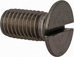 Value Collection - M12x1.75 Metric Coarse, 25mm OAL Slotted Drive Machine Screw - Flat Head, Grade 18-8 & A2 Stainless Steel, Uncoated, Without Washer - USA Tool & Supply