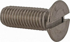 Value Collection - M12x1.75 Metric Coarse, 35mm OAL Slotted Drive Machine Screw - Flat Head, Grade 18-8 & A2 Stainless Steel, Uncoated, Without Washer - USA Tool & Supply