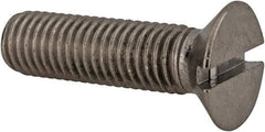 Value Collection - M12x1.75 Metric Coarse, 45mm OAL Slotted Drive Machine Screw - Flat Head, Grade 18-8 & A2 Stainless Steel, Uncoated, Without Washer - USA Tool & Supply