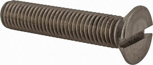 Value Collection - M12x1.75 Metric Coarse, 60mm OAL Slotted Drive Machine Screw - Flat Head, Grade 18-8 & A2 Stainless Steel, Uncoated, Without Washer - USA Tool & Supply