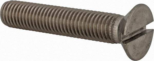 Value Collection - M12x1.75 Metric Coarse, 65mm OAL Slotted Drive Machine Screw - Flat Head, Grade 18-8 & A2 Stainless Steel, Uncoated, Without Washer - USA Tool & Supply