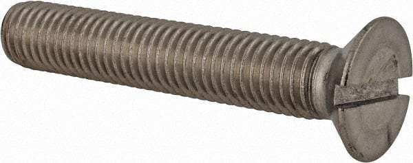 Value Collection - M12x1.75 Metric Coarse, 70mm OAL Slotted Drive Machine Screw - Flat Head, Grade 18-8 & A2 Stainless Steel, Uncoated, Without Washer - USA Tool & Supply