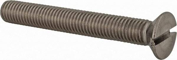 Value Collection - M12x1.75 Metric Coarse, 90mm OAL Slotted Drive Machine Screw - Flat Head, Grade 18-8 & A2 Stainless Steel, Uncoated, Without Washer - USA Tool & Supply