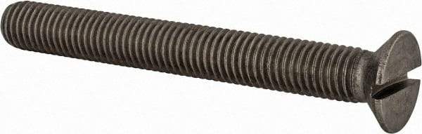 Value Collection - M12x1.75 Metric Coarse, 100mm OAL Slotted Drive Machine Screw - Flat Head, Grade 18-8 & A2 Stainless Steel, Uncoated, Without Washer - USA Tool & Supply