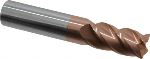 Accupro - 5/8" Diam 4 Flute Solid Carbide 0.045" Corner Radius End Mill - USA Tool & Supply