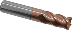 Accupro - 5/8", 4 Flute, Single End, Solid Carbide, 0.06" Corner Radius End Mill - 3-1/2" OAL, 40° Helix, Right Hand Flute, 1-1/4" LOC, Right Hand Cut - USA Tool & Supply