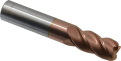 Accupro - 5/8", 4 Flute, Single End, Solid Carbide, 0.09" Corner Radius End Mill - 3-1/2" OAL, 40° Helix, Right Hand Flute, 1-1/4" LOC, Right Hand Cut - USA Tool & Supply