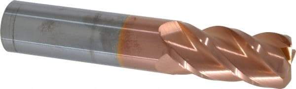 Accupro - 3/4", 4 Flute, Single End, Solid Carbide, 1/8" Corner Radius End Mill - 4" OAL, 40° Helix, Right Hand Flute, 1-1/2" LOC, Right Hand Cut - USA Tool & Supply