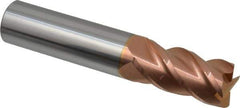 Accupro - 3/4", 4 Flute, Single End, Solid Carbide, 0.02" Corner Radius End Mill - 4" OAL, 40° Helix, Right Hand Flute, 1-1/2" LOC, Right Hand Cut - USA Tool & Supply