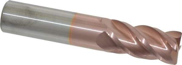 Accupro - 3/4", 4 Flute, Single End, Solid Carbide, 0.03" Corner Radius End Mill - 4" OAL, 40° Helix, Right Hand Flute, 1-1/2" LOC, Right Hand Cut - USA Tool & Supply