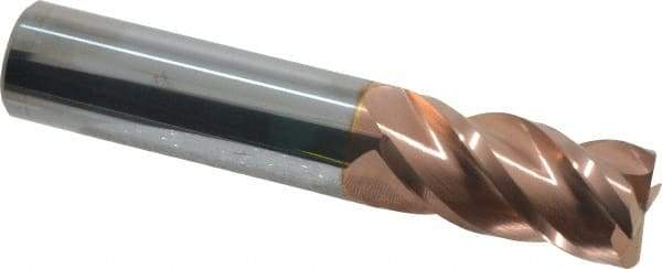 Accupro - 3/4", 4 Flute, Single End, Solid Carbide, 0.045" Corner Radius End Mill - 4" OAL, 40° Helix, Right Hand Flute, 1-1/2" LOC, Right Hand Cut - USA Tool & Supply